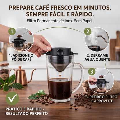 Mini Coador EcoBrew Portátil - Café Fresco em Qualquer Lugar