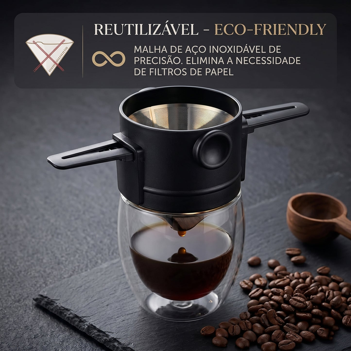 Mini Coador EcoBrew Portátil - Café Fresco em Qualquer Lugar