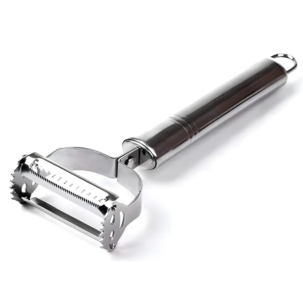 Descascador Inox 2 em 1 - Cortes Perfeitos em Segundos