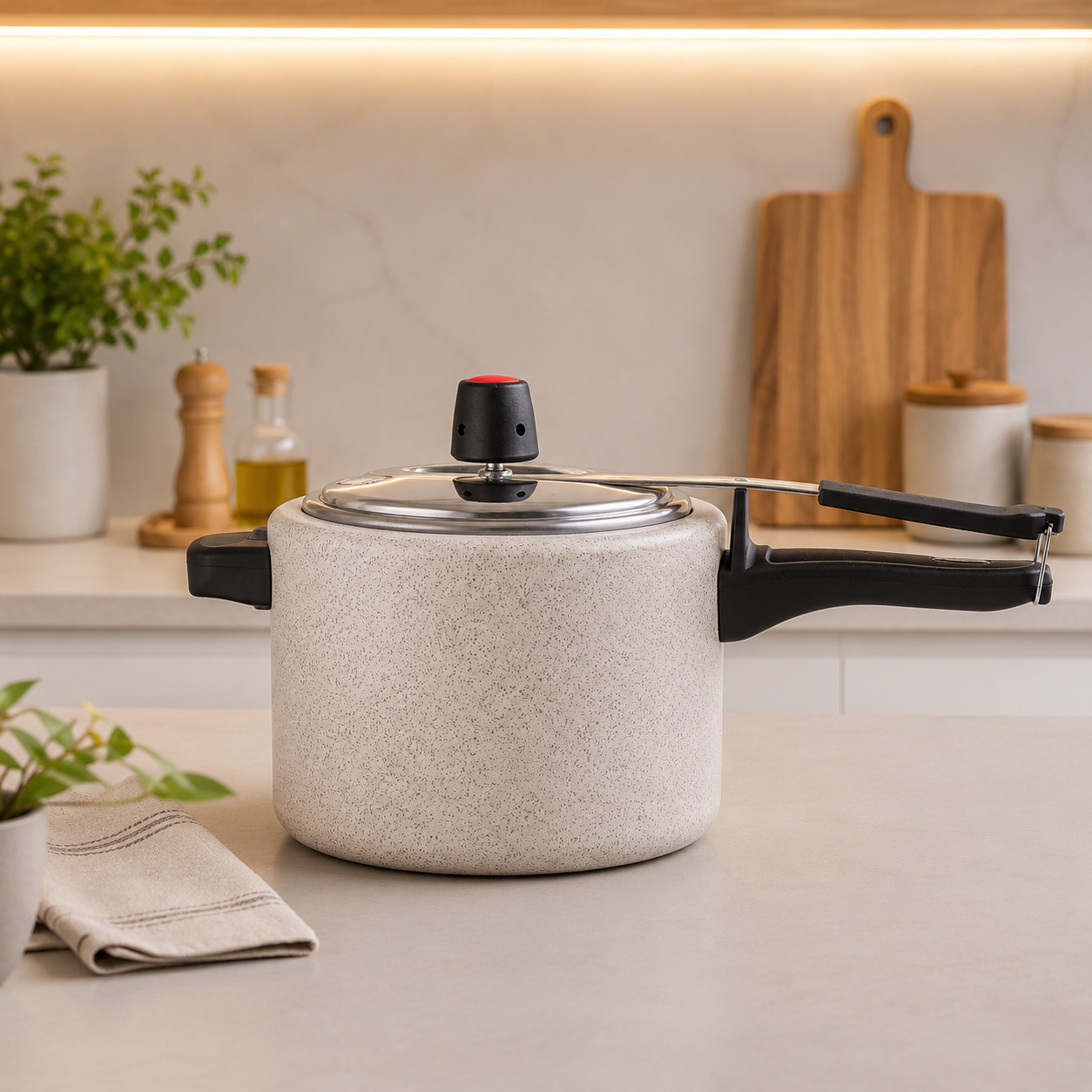Panela de Pressão Brinox Ceramic Life 4,5L - Antiaderente Baunilha