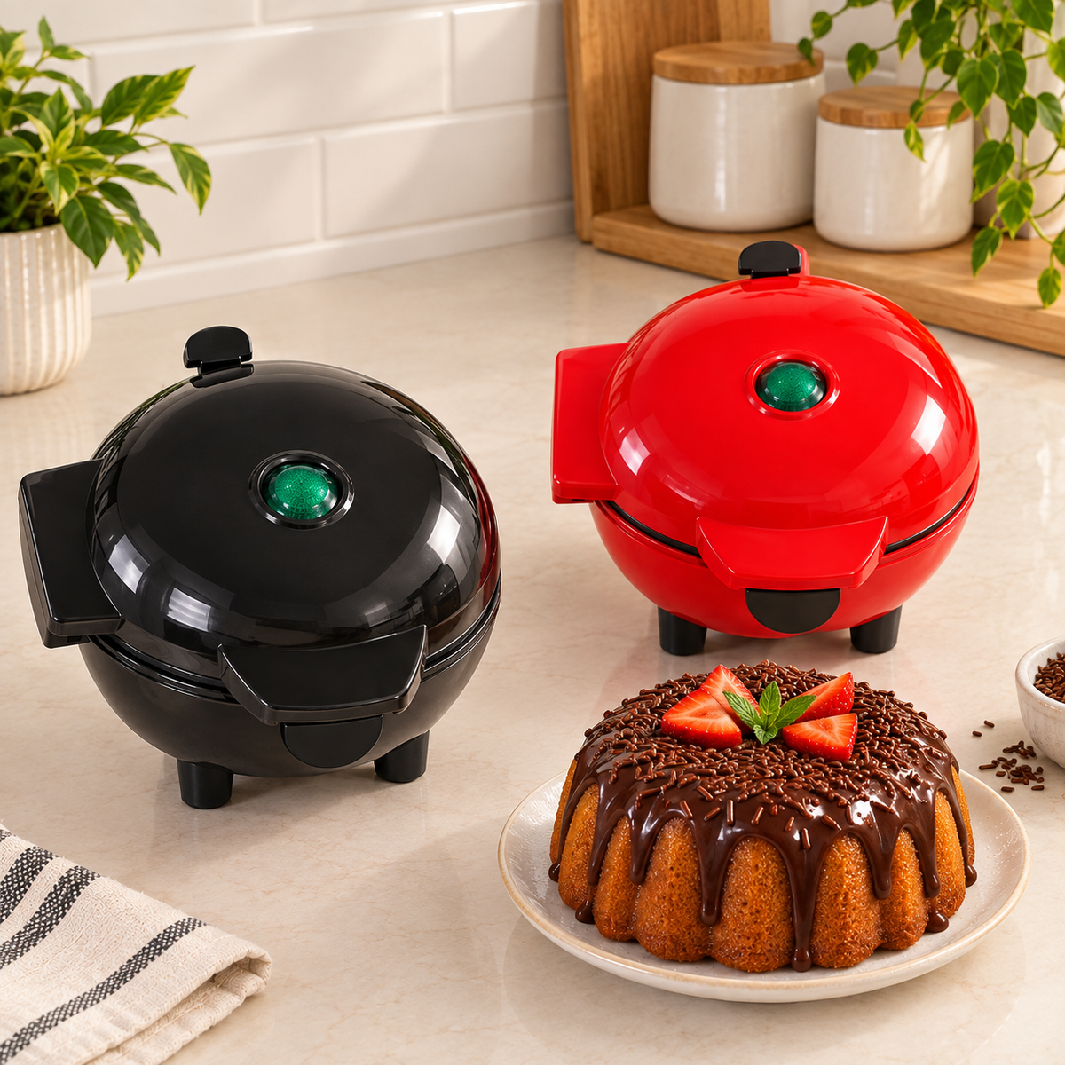 Mini Máquina de Bolo Elétrica - SnackMaker Pro