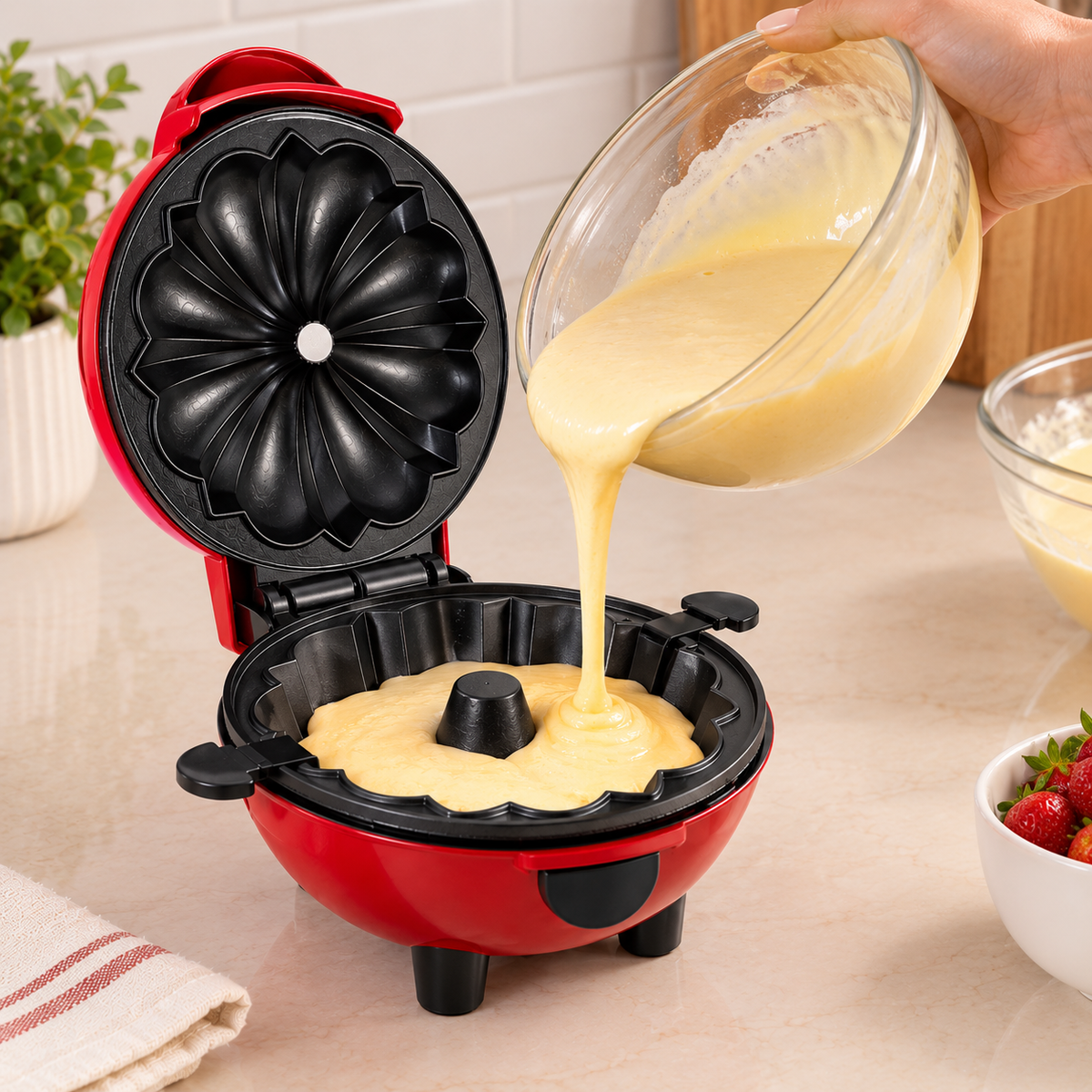 Mini Máquina de Bolo Elétrica - SnackMaker Pro