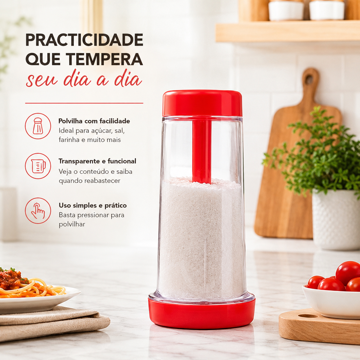 Polvilhador GranoMaster - Tapioca e Confeitaria Sem Sujeira