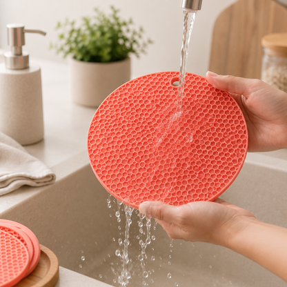 Descanso Térmico para Bancadas - Kit 4 Unidades de Silicone Premium