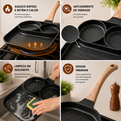 Multi-Frigideira Premium 3 em 1 | Antiaderente Máx.