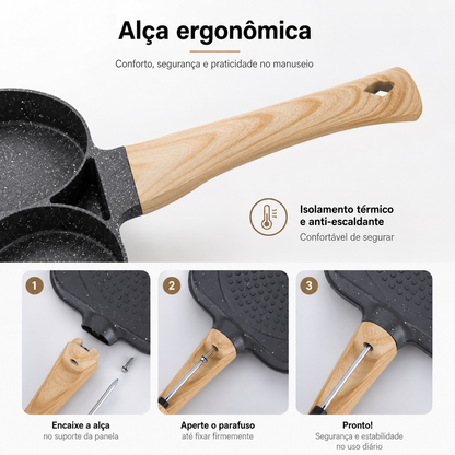 Multi-Frigideira Premium 3 em 1 | Antiaderente Máx.