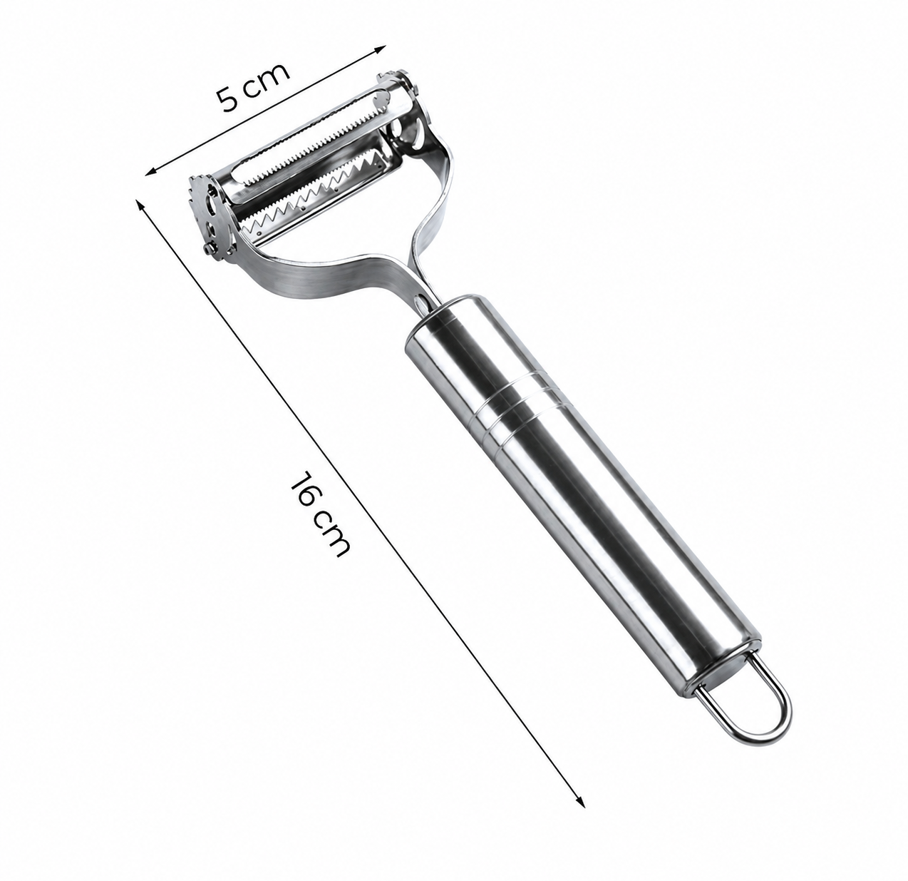Descascador Inox 2 em 1 - Cortes Perfeitos em Segundos