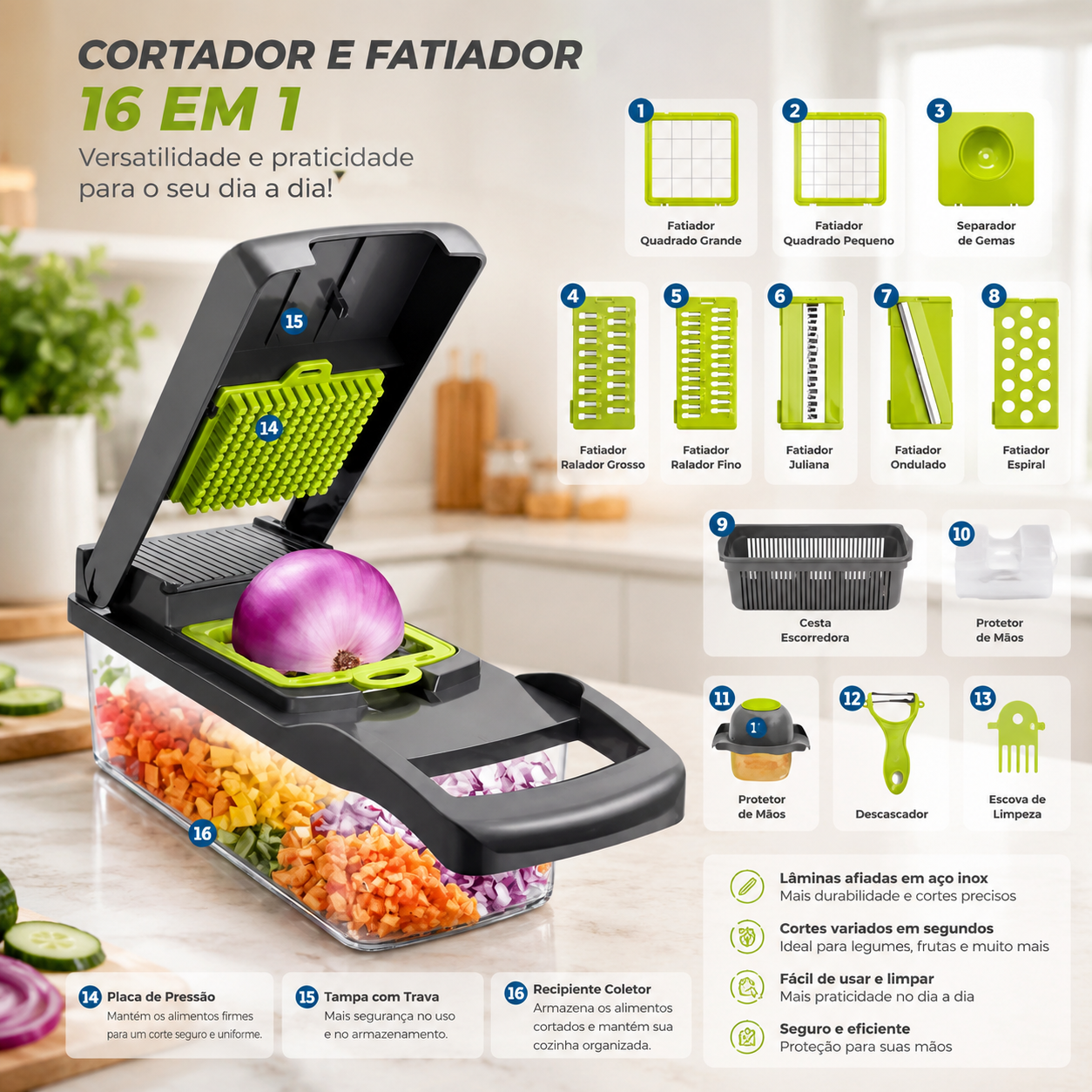 Fatiador Master 16 em 1 - O Seu Ajudante Oficial na Cozinha