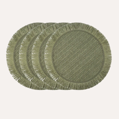 Kit 4 Jogos Americanos Boho com Franjas - Trama Artesanal
