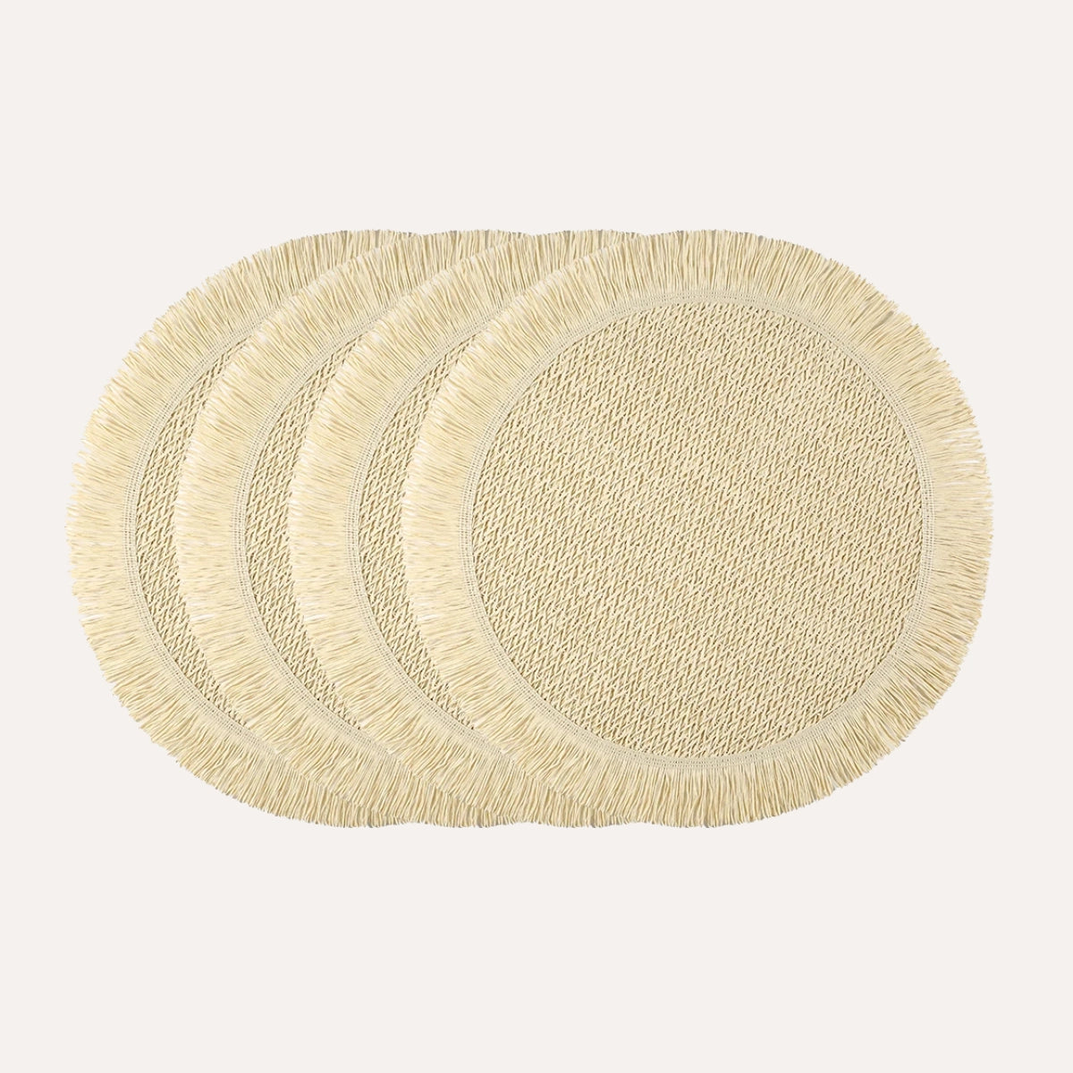 Kit 4 Jogos Americanos Boho com Franjas - Trama Artesanal