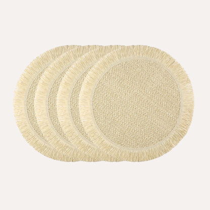 Kit 4 Jogos Americanos Boho com Franjas - Trama Artesanal