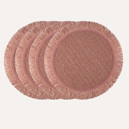 Kit 4 Jogos Americanos Boho com Franjas - Trama Artesanal