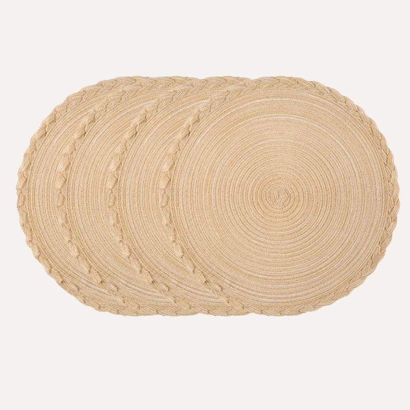 Kit 4 Jogos Americanos Boho Chic - Algodão Trançado Antiderrapante